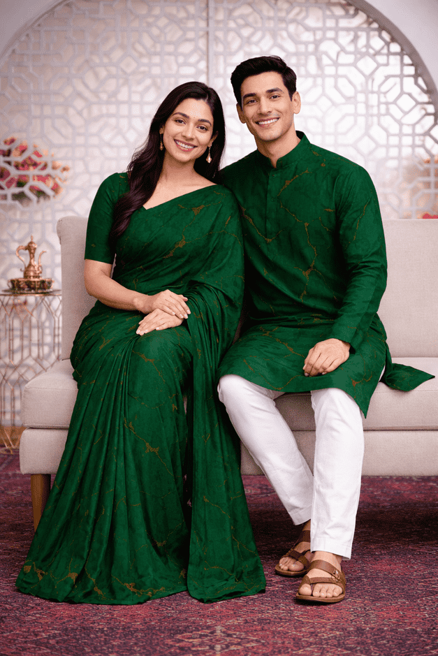 Matching Saree & Panjabi Set (Code: 1010)