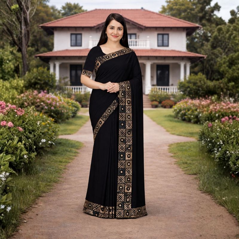 Elegant Dusty Pink Matching Saree (Code: 208)