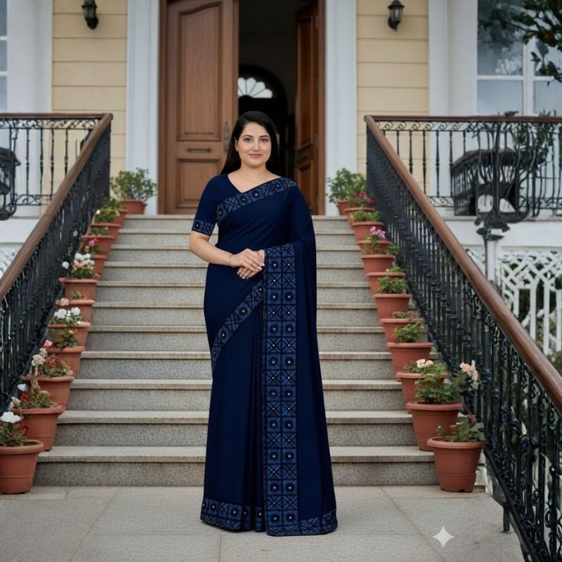 Elegant Dusty Pink Matching Saree (Code: 209)